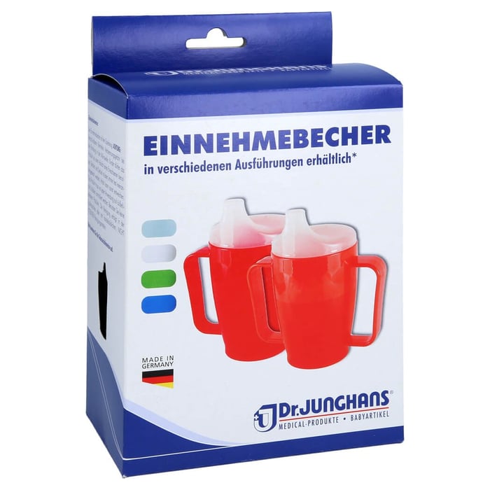 Einnehmebecher 2Griffe+Deckel 4mm milchig