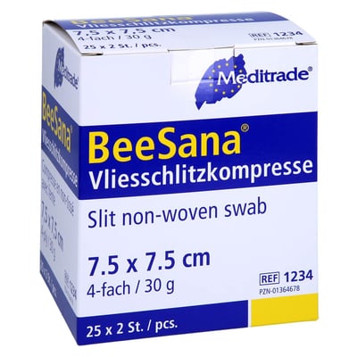 Schlitzkompr. Vlies steril 7.5x7.5cm 4