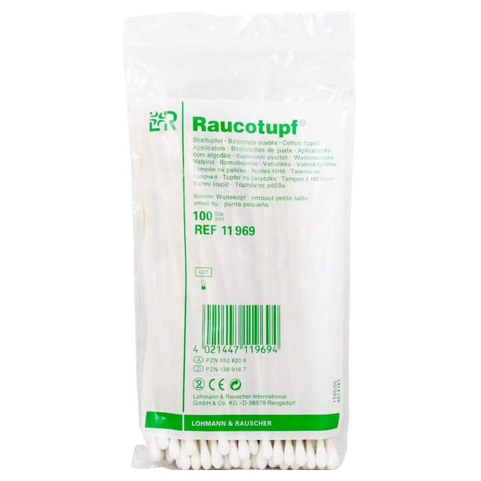 Raucotupf Stieltupfer kleiner Wattekopf