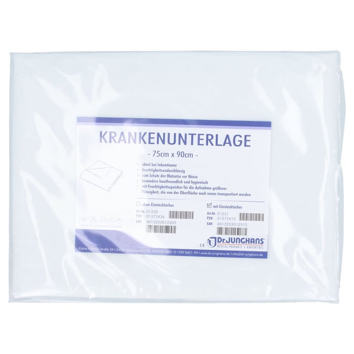 Krankenunterlage waschbar 75x90cm m. Stecklaken