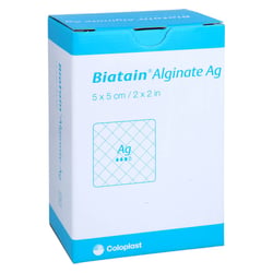 Biatain Alginate Ag Kompressen 5x5 cm mit Silber
