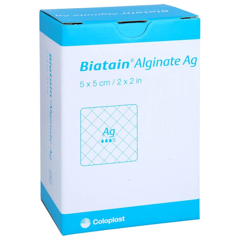 Biatain Alginate Ag Kompressen 5x5cm mit Silber