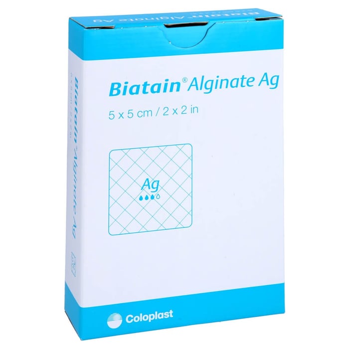Biatain Alginate Ag Kompressen 5x5cm mit Silber