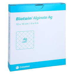 Biatain Alginate Ag Kompressen 10x10 cm mit Silber