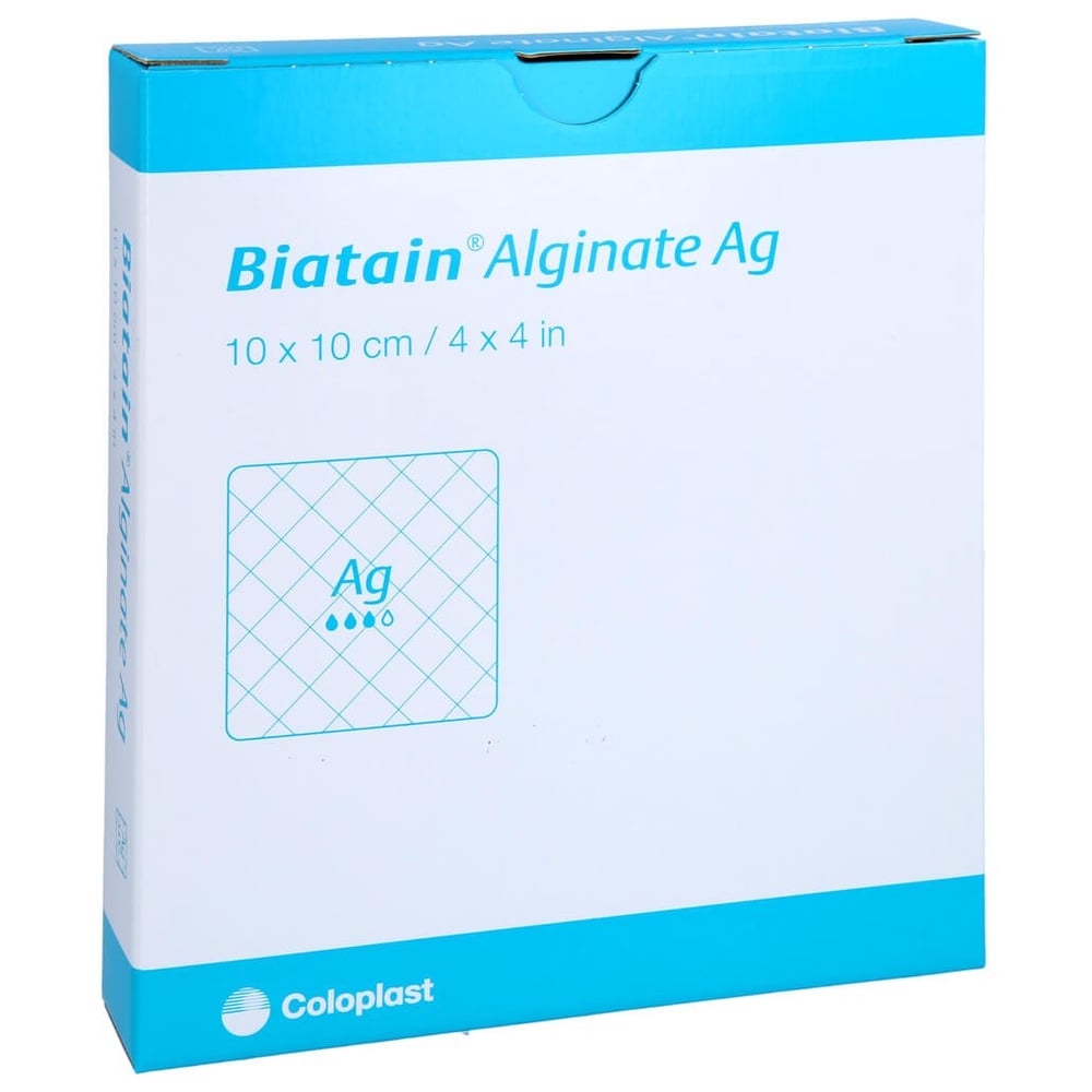 Biatain Alginate Ag Kompressen 10x10cm mit Silber