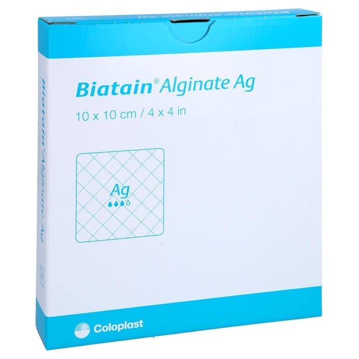 Biatain Alginate Ag Kompressen 10x10cm mit Silber