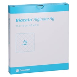 Biatain Alginate Ag Kompressen 15x15 cm mit Silber