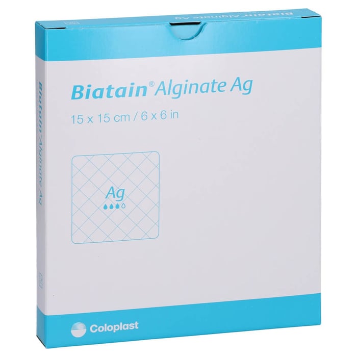 Biatain Alginate Ag Kompressen 15x15cm mit Silber