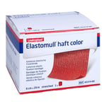 Elastomull haft color 6 cmx20 m Fixierbinde rot Produktbild 1