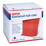 Elastomull haft color 8 cmx20 m Fixierbinde rot Produktbild 1