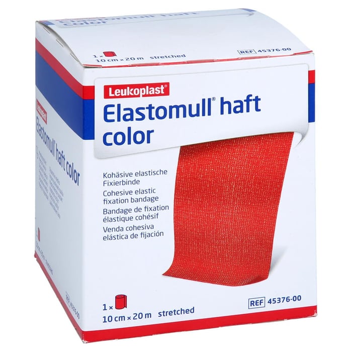Elastomull haft color 10 cmx20 m Fixierb.rot