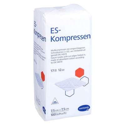Es-kompressen unsteril 7,5x7,5 cm 12fach