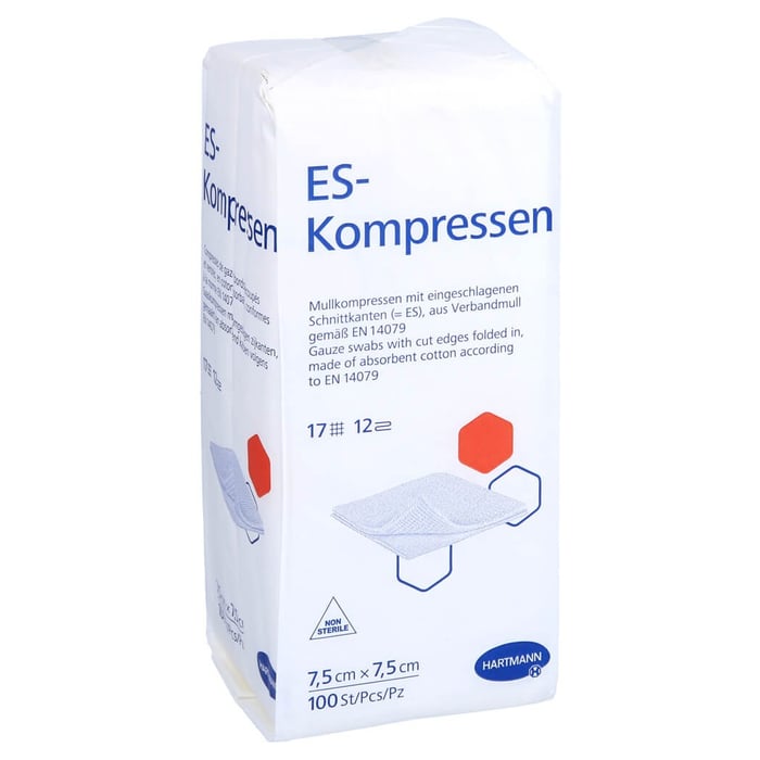 Es-kompressen unsteril 7,5x7,5 cm 12fach