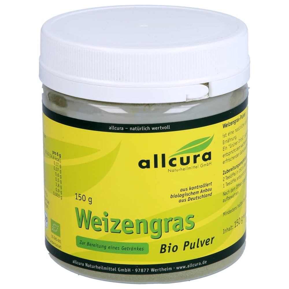 Weizengras Pulver Kontrol.Biologischer Anbau