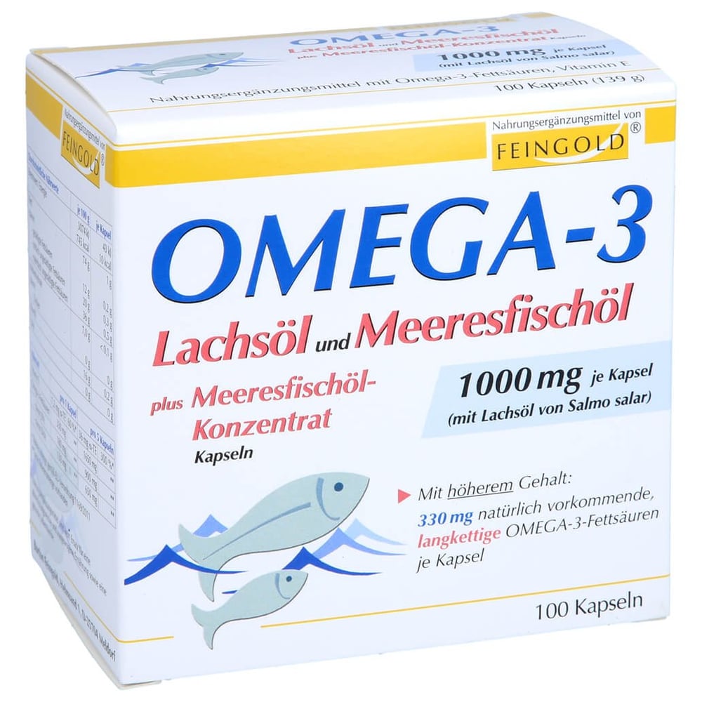 Omega-3 Lachsöl und Meeresfischöl Kapseln