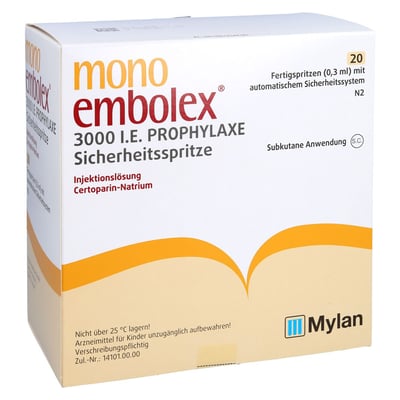 Mono-Embolex 3000 I.E. Prophylaxe Sicherheitsspritze