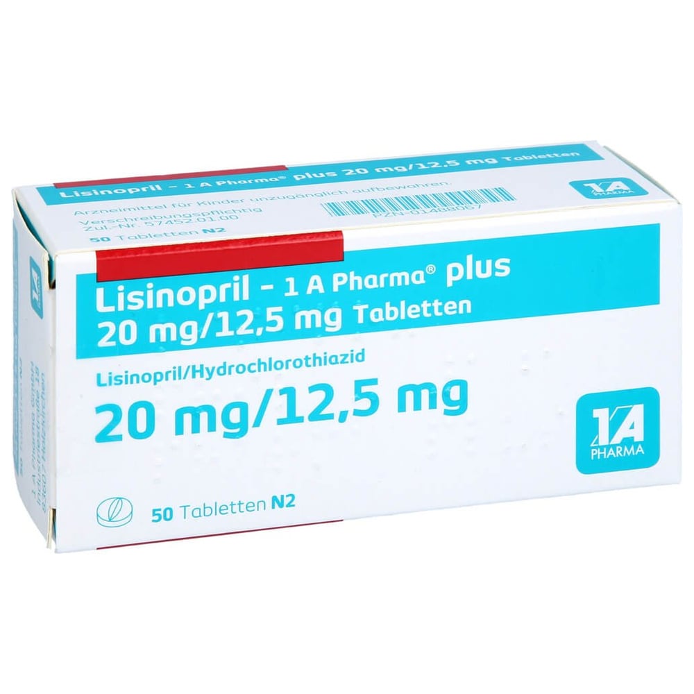 Lisinopril 1 A Pharma plus 20mg/12.5mg Tabletten