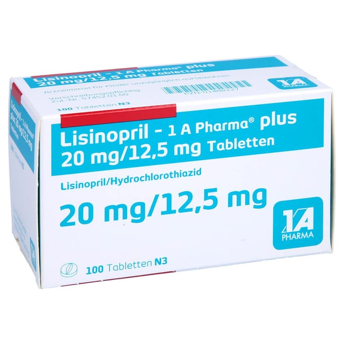 Lisinopril 1 A Pharma plus 20mg/12.5mg Tabletten