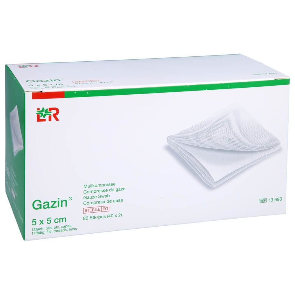 Gazin Mullkomp.5x5 cm steril 12fach