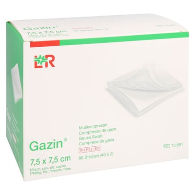 Gazin Mullkompresse 7,5x7,5 cm steril 12fach Produktbild 1