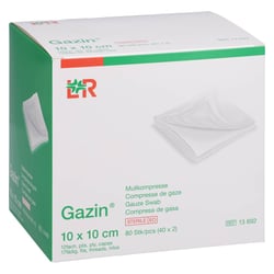 Gazin Mullkomp.10x10 cm steril 12fach