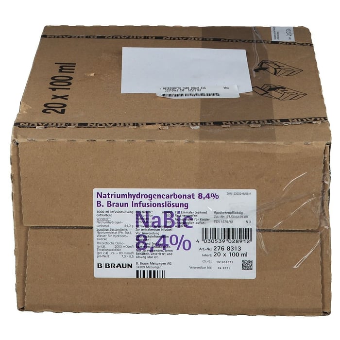 Natriumhydrogencarbonat 8.4% B. Braun Glas
