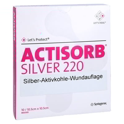 Actisorb 220 Silver 10,5x10,5 cm steril Kompressen