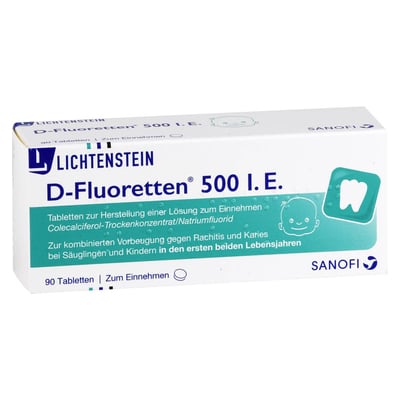 D-Fluoretten 500 I.E. Tabl.z.Herst.e.Lsg.z.Einnehmen Produktbild 1