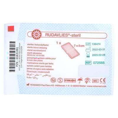 RUDAVLIES-steril Verbandpflaster5x7 cm