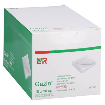 Gazin Mullkompresse 10x10 cm 16fach steril Produktbild 1