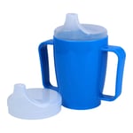 Einnehmebecher m. 2Griffe+2Deckel 4+12 mm blau