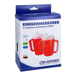 Einnehmebecher m. 2Griffe+2Deckel 4+12 mm blau