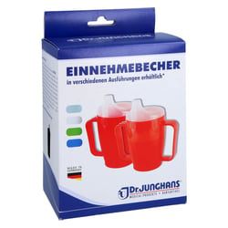 Einnehmebecher m. 2Griffe+2Deckel 4+12 mm blau