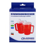 Einnehmebecher m. 2Griffe+2Deckel 4+12 mm blau