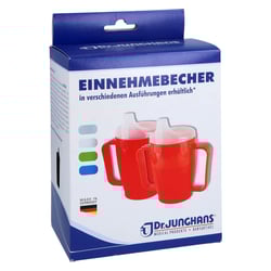 Einnehmebecher m. 2Griffe+2Deckel 4+12mm blau