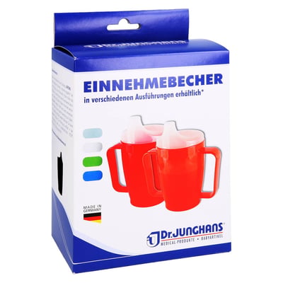 Einnehmebecher m. 2Griffe+2Deckel 4+12 mm grün