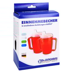 Einnehmebecher m. 2Griffe+2Deckel 4+12mm grün