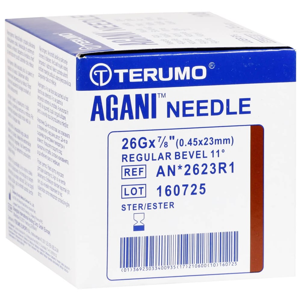 Agani Kanüle 26 G 23 mm braun