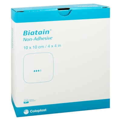 Biatain Schaumverband 10x10 cm nicht haftend