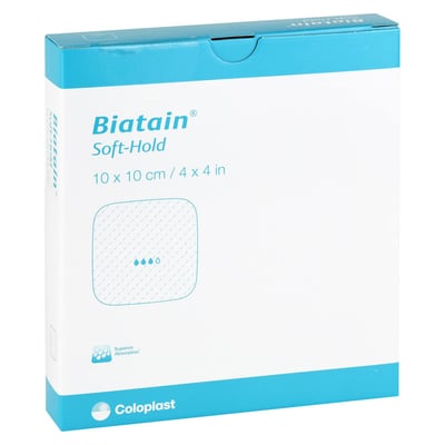 Biatain Schaumverband 10x10 cm sanft haftend