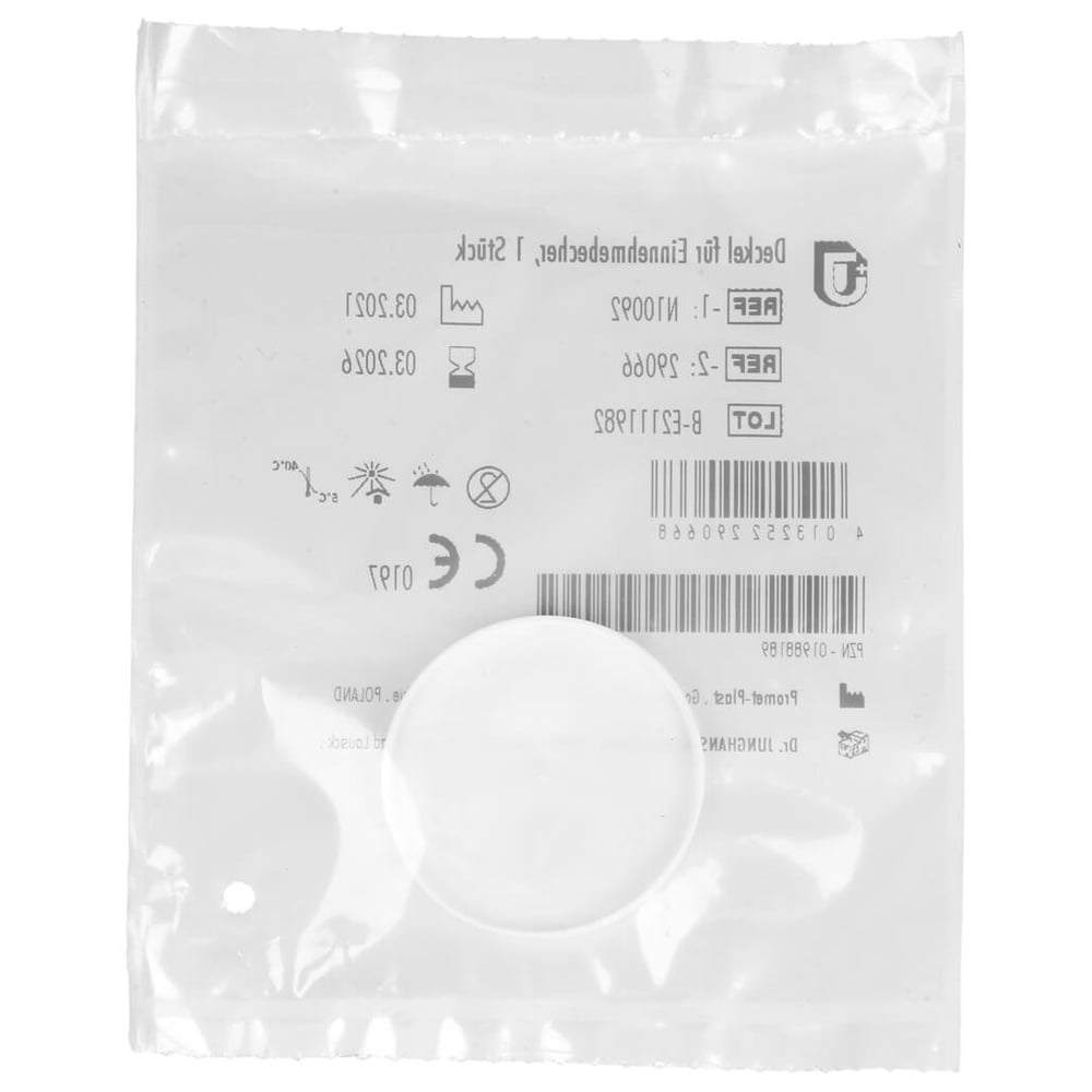 Einnehmeglas-deckel Kunststoff weiß