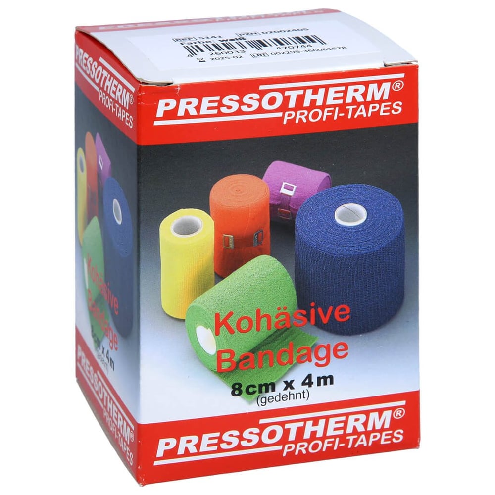 Pressotherm Kohäsive Bandage 8cmx4m weiß