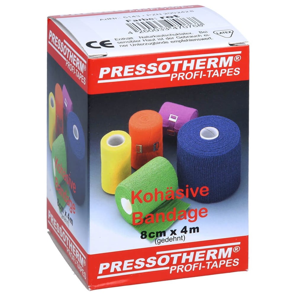 Pressotherm Kohäsive Bandage 8cmx4m rot