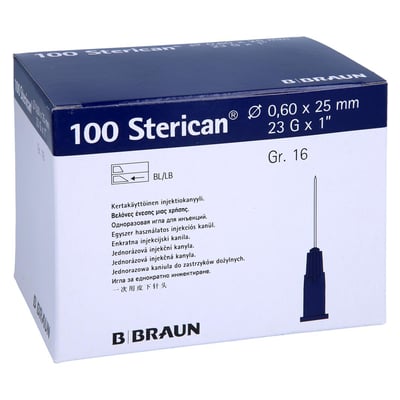 Sterican Kanülen Luer-lok 0,60x25 mm Gr. 16 blau