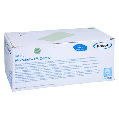 Mundschutz OP grün m. Gummibändern mit Nasenbügel