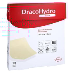 Dracohydro dünn Hydrokoll.Wundauflage 10x10 cm