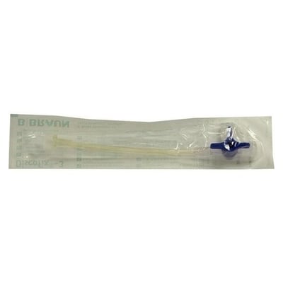 Discofix Dreiwegehahn blau m.10 cm Schlauch
