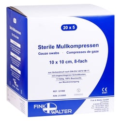 Mullkompressen 10x10cm steril 8-fach