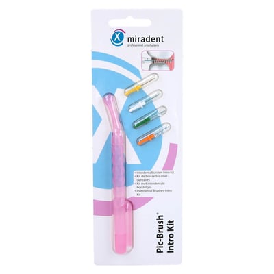 Miradent Pic-Brush Intro Kit transp.pink 1H+4B Produktbild 1