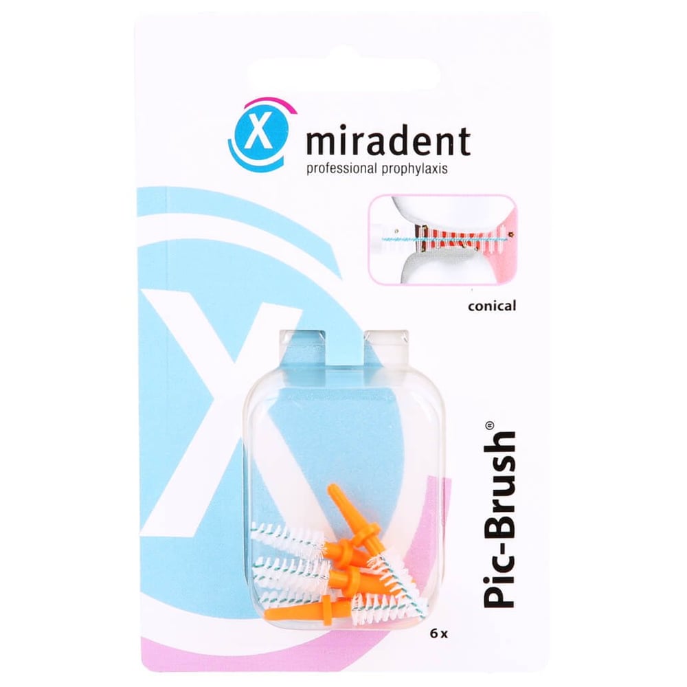 Miradent Interd.Pic-Brush Ersatzb.konisch orange